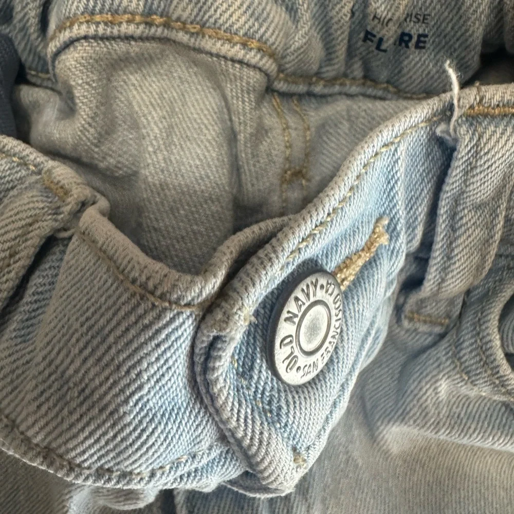 Old Navy Light Blue Distressed Flare Jeans